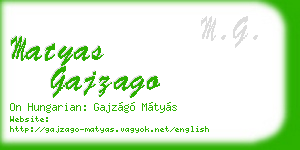 matyas gajzago business card