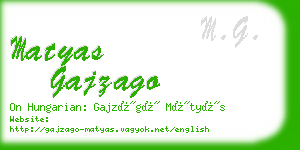 matyas gajzago business card